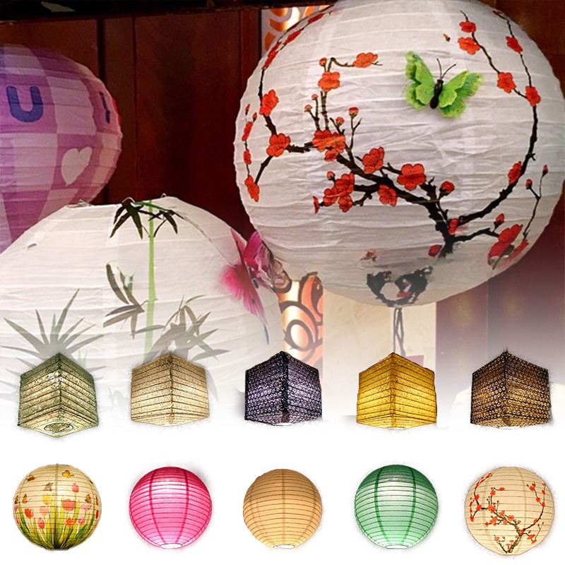 Japanese Lantern Paper - Japanse 30cm bedrukte ronde papieren lantaarn