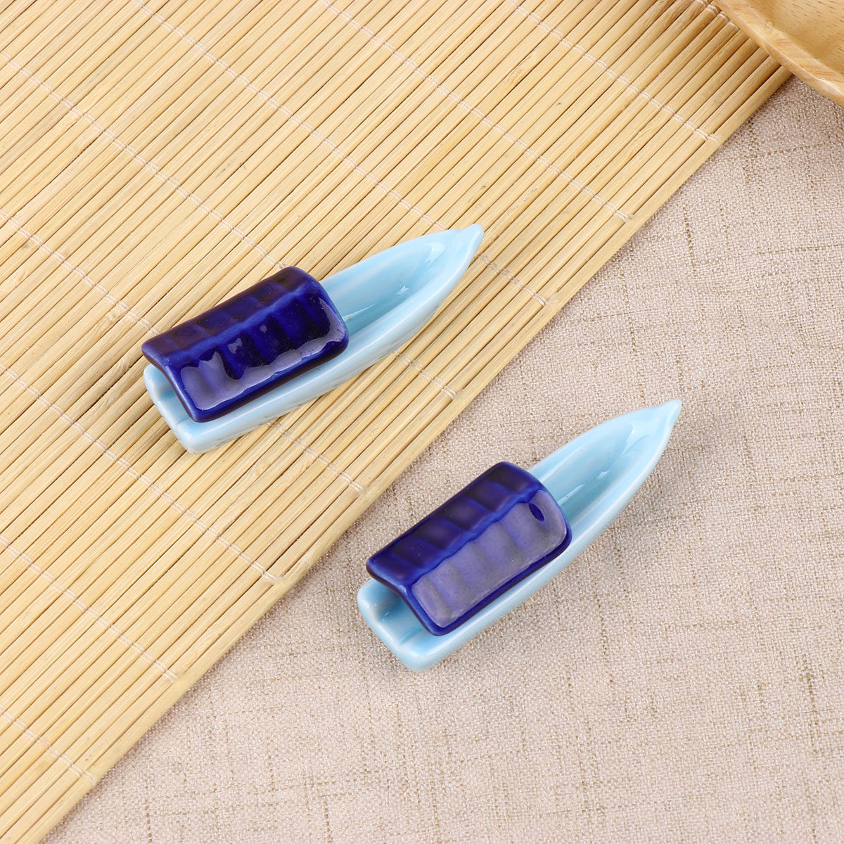 Chopstick Rest Ceramic - 4-delige handgemaakte keramische eetstokjessteun in Japanse