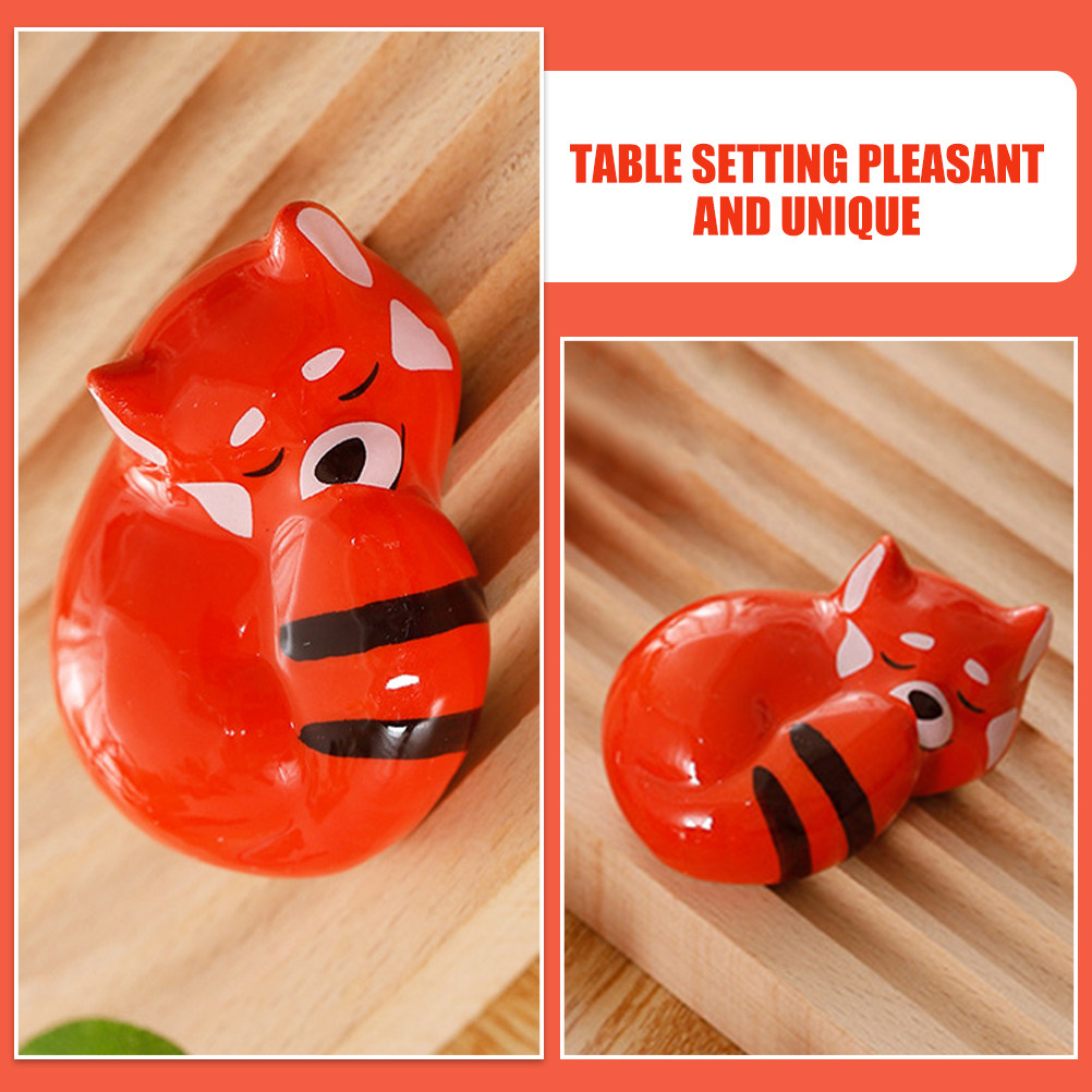 Chopstick Rest Ceramic - 4 Stuks Keramische Eetstokjessteunen Fox Design