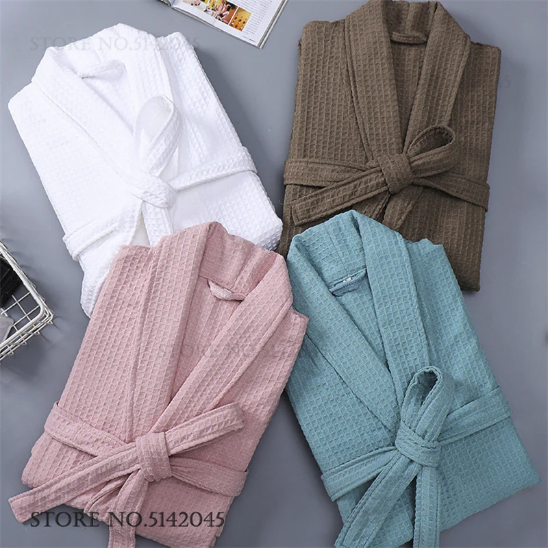 Kimono Yukata Cotton - Wafelkatoen Paar Lange Gewaad Kimono Jurk