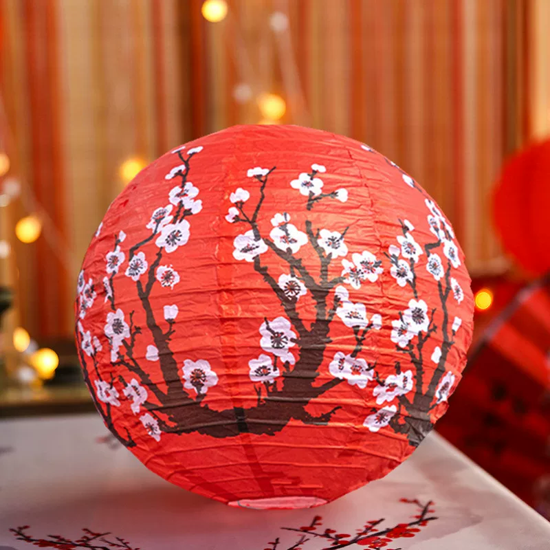 30 cm rood/wit pruimenbloesem  - Japanese Lantern Paper recensie en prijs