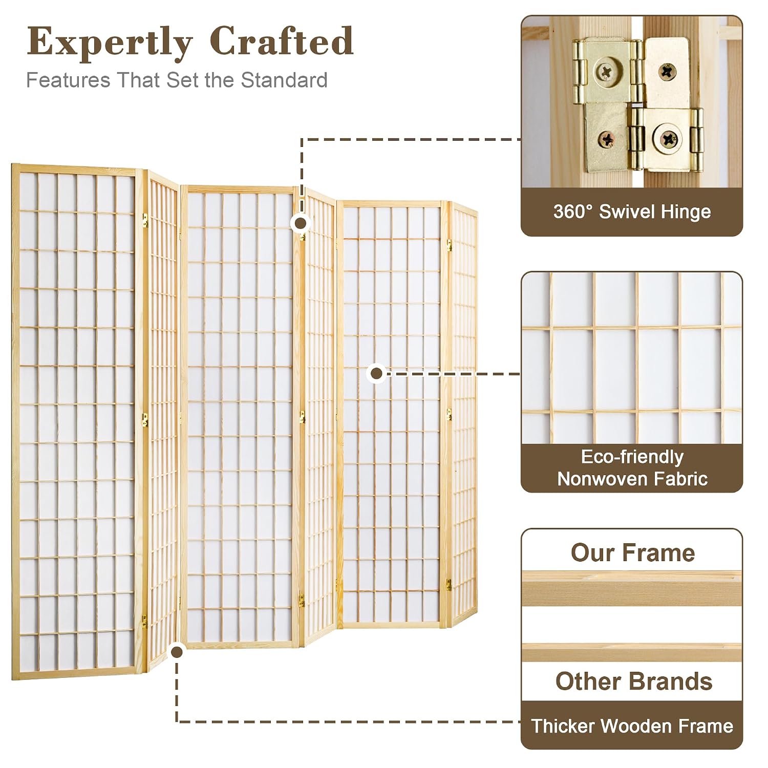 6-delige opvouwbare kamerverde - Shoji Screen Divider recensie en prijs