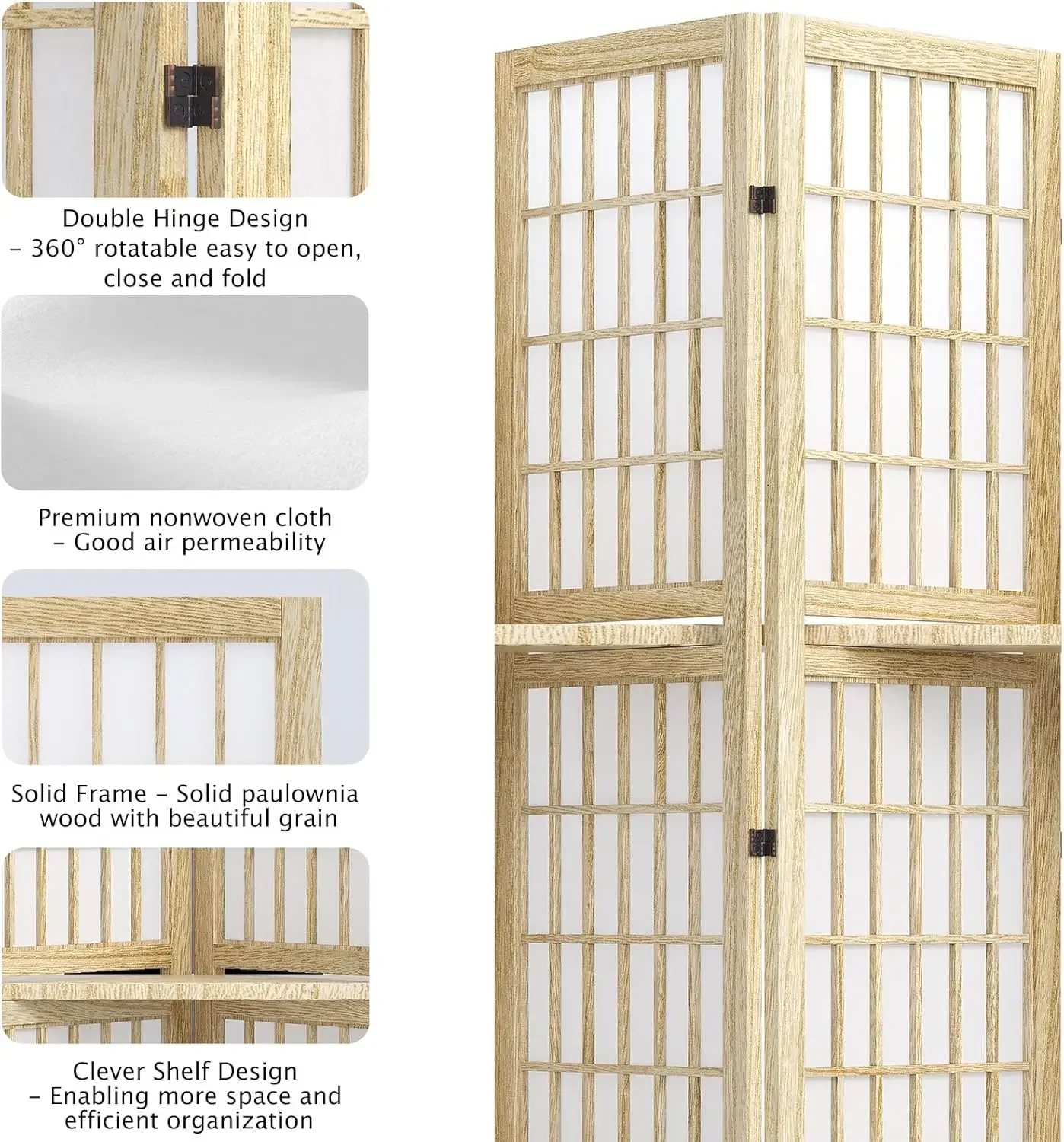 5,6FT Zesdelige opvouwbare dra - Shoji Screen Divider recensie en prijs