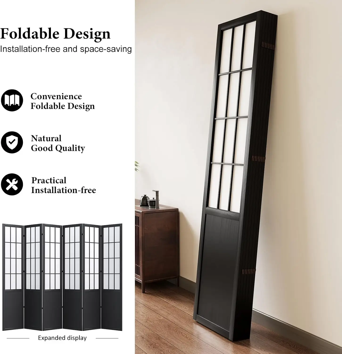 1,70m kamerdeelwand en opvouwb - Shoji Screen Divider recensie en prijs