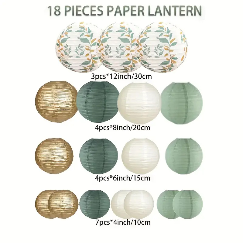 18-delige groene serie salie g - Japanese Lantern Paper recensie en prijs